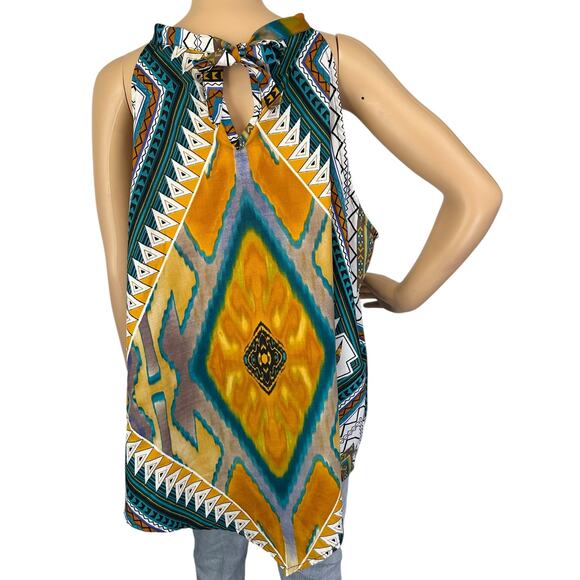 2/$15 Ashley Stewart Scarf Hem Halter Top Boho Southwestern 3X Plus Size 22/24 - Picture 5 of 11